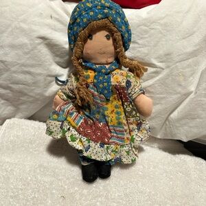 Holly Hobby Colorful Patchwork Doll with Blue Outfit